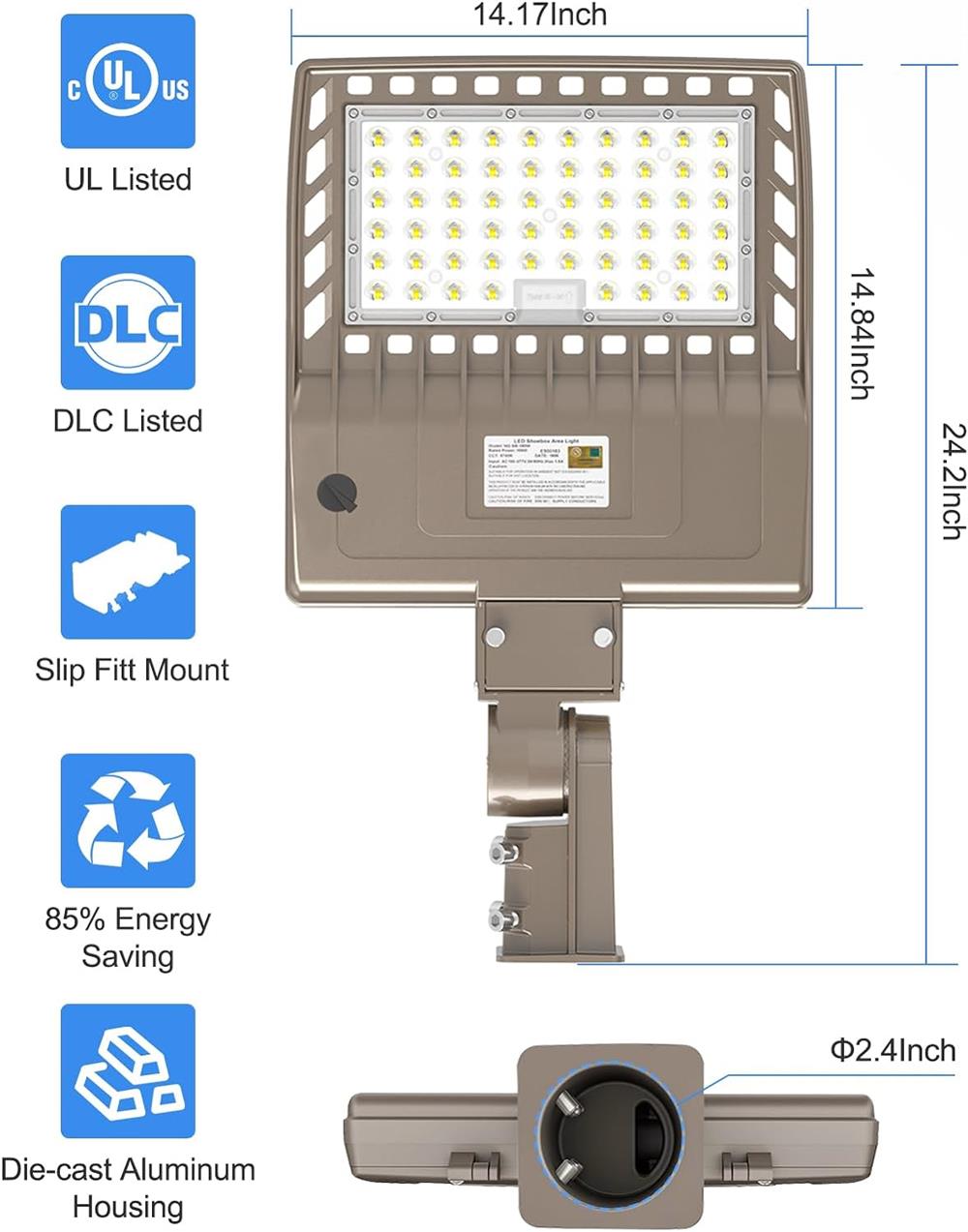 200W LED Parking Lot Light with Photocell