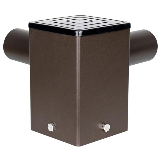 90 Degree Square Horizontal Tenon Adaptor with 2 Arms for 4" Square Pole