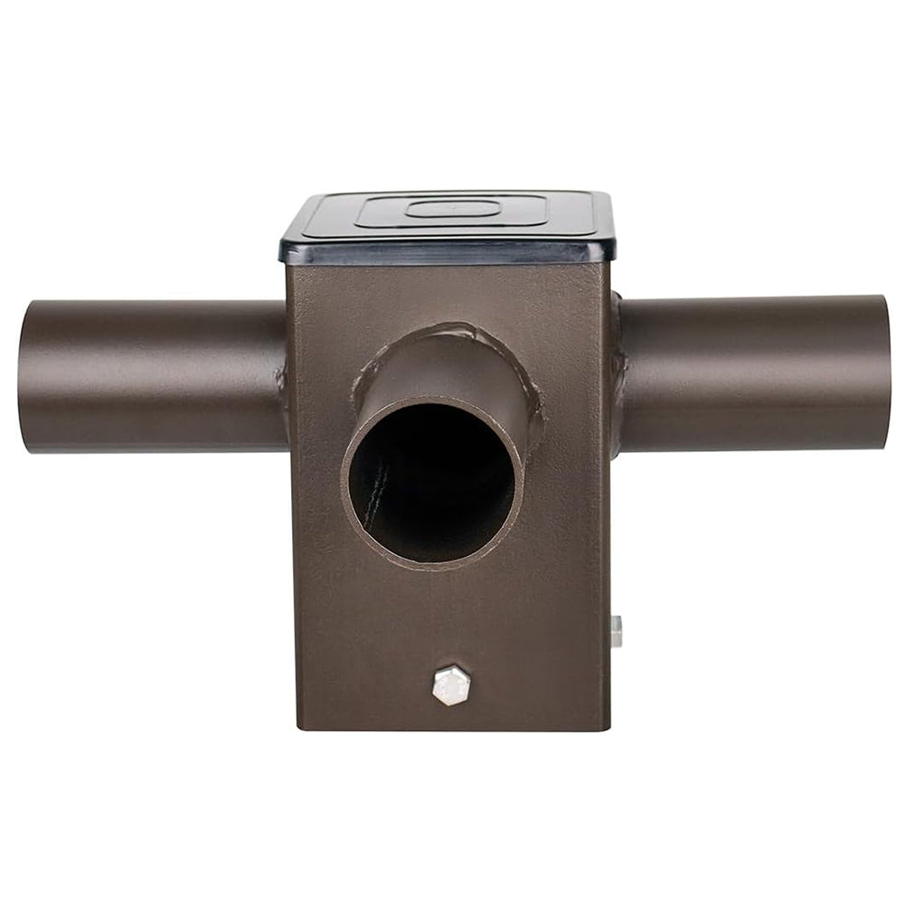 90° Double Steel Mounting Bracket Tenon Adapater for 4" Square Light Pole