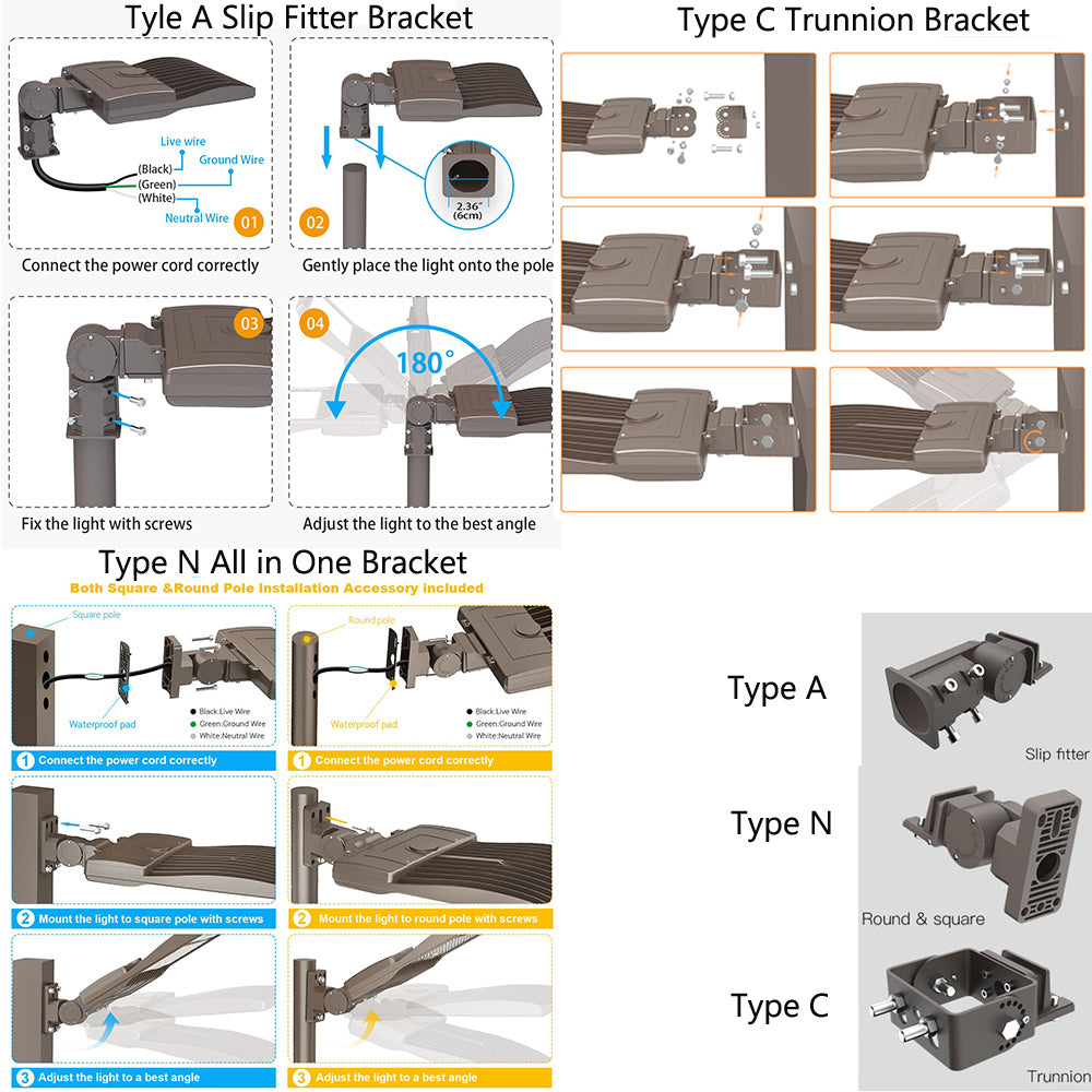 led parking lot light installation