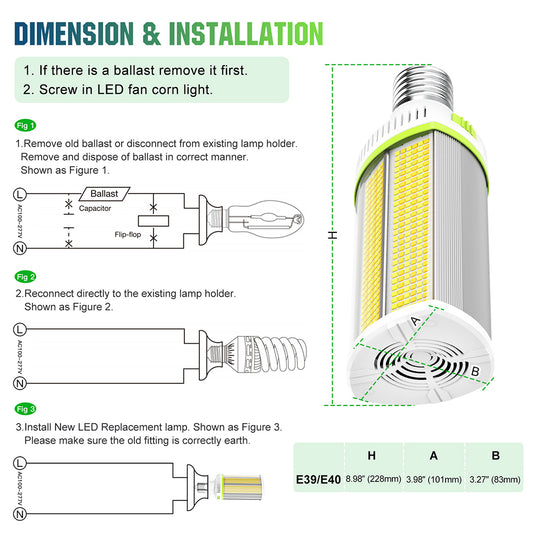 480 volt corn cob lights