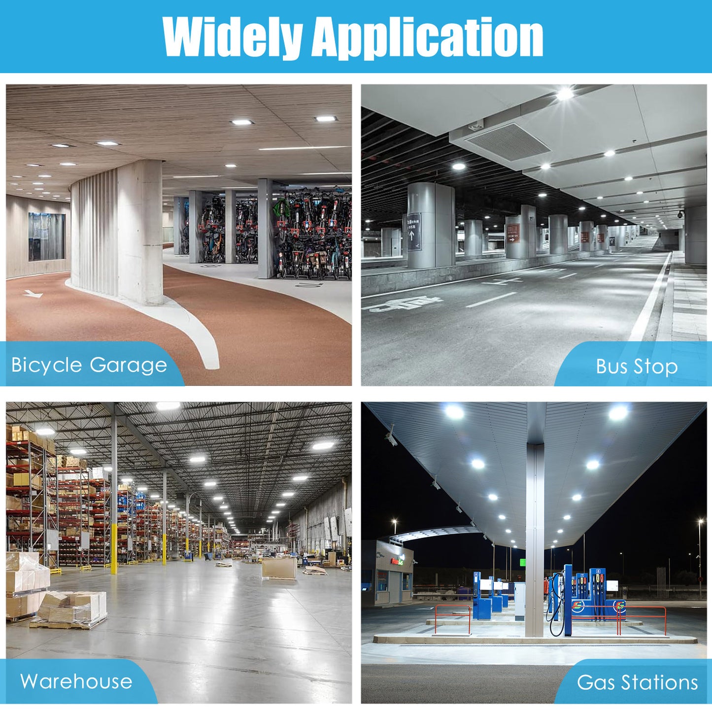 LED Canopy Light Fixture Watt Tunable 90W 120W 150W 4500K/5000K/5700K AC100-277V Waterproof IP65 Gas Station Lights for Indoor and Outdoor UL DLC Listed