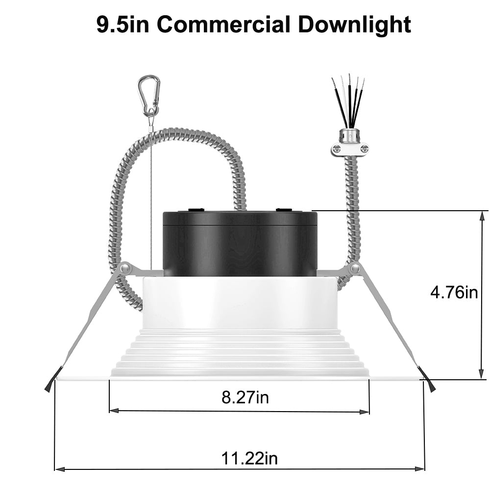 Commercial LED Downlight 6inch 8inch 9.5inch 13W-40W Power & CCT Tunable 2700K/3000K/3500K/4000K/5000K Dimmable Recessed Ceiling Lights