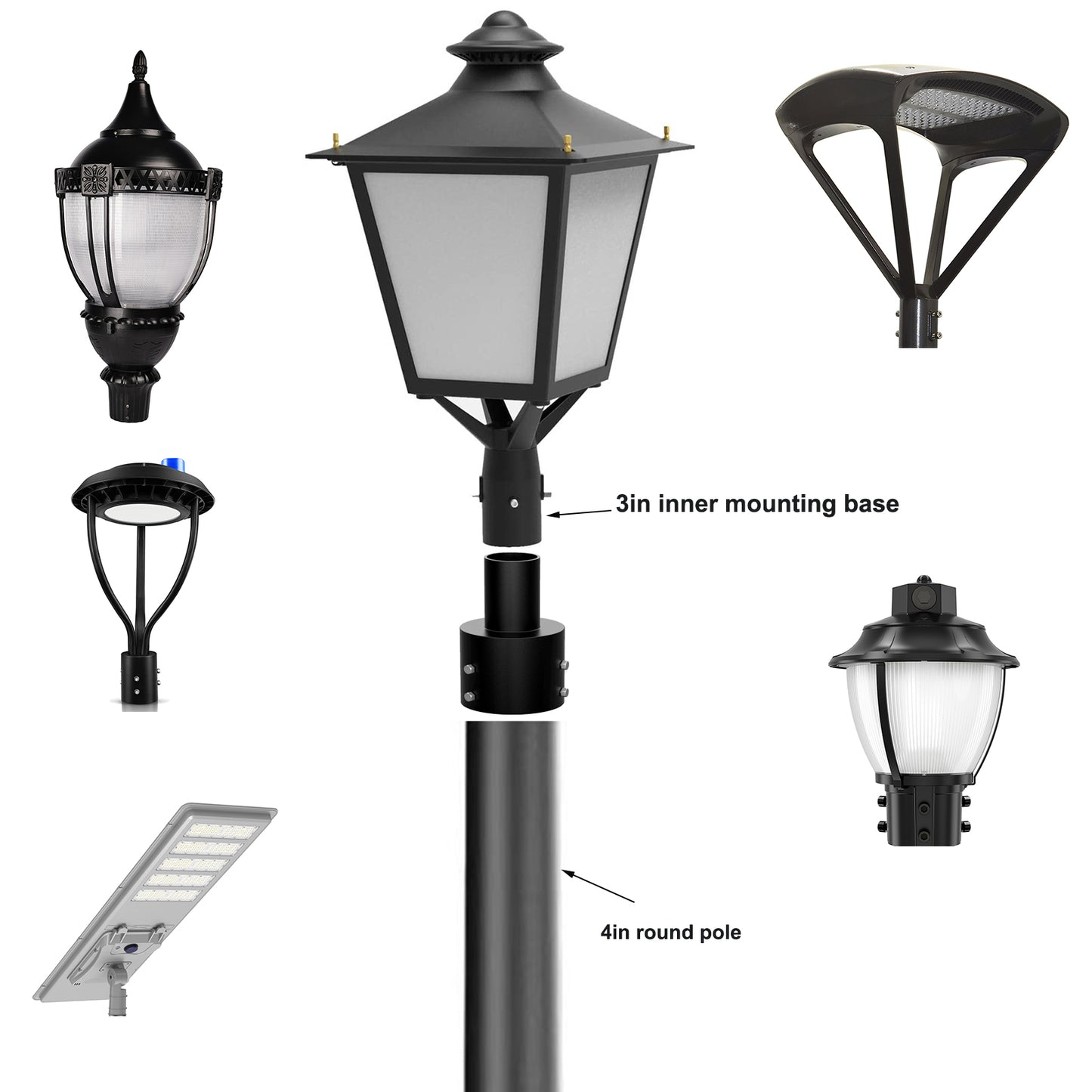 pole mount light 3"