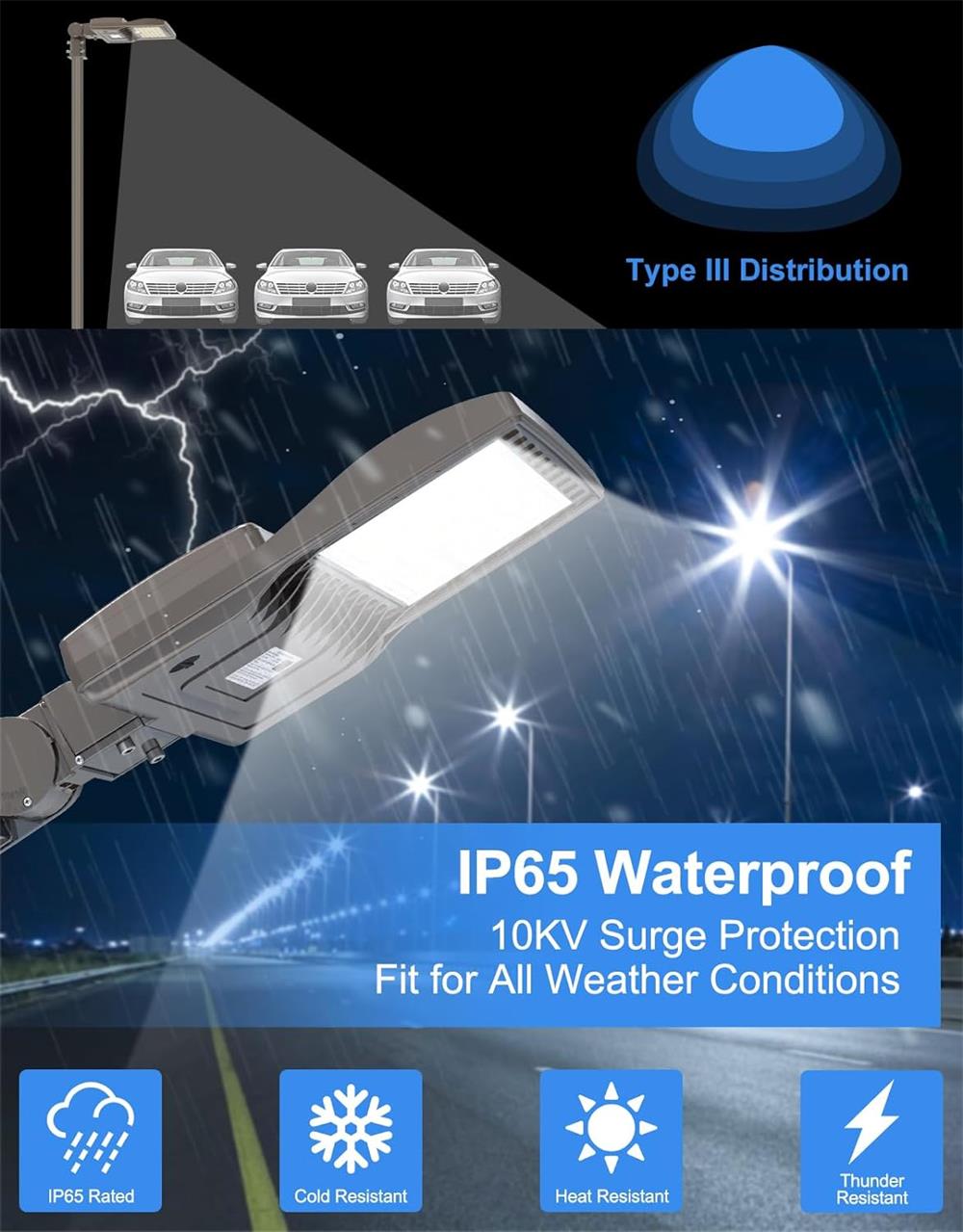 type III LED parking lot area light