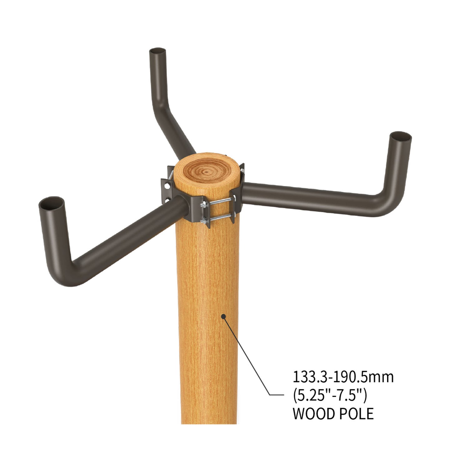wood to round steel post adaptors