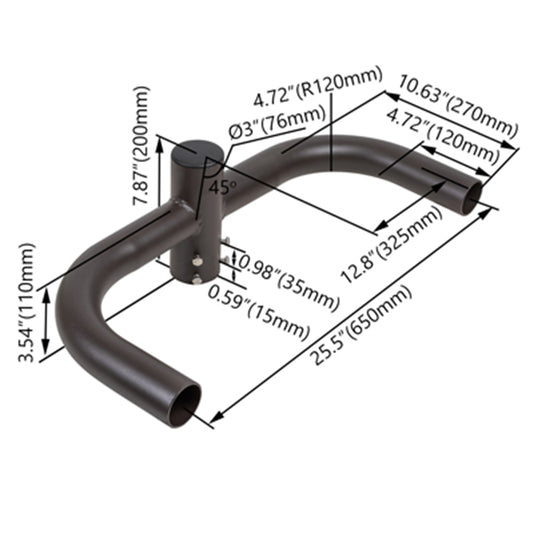 Bent Double Bullhorn Mounting Bracket for Two LED Parking Lot Lights