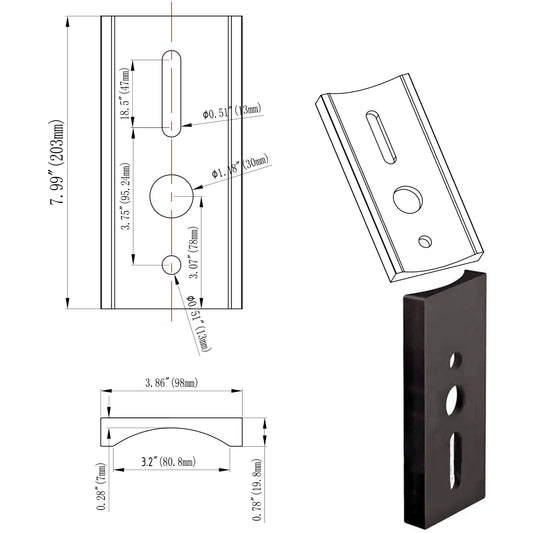 LED Shoebox Light Mounting Adapter for Round Pole Installation