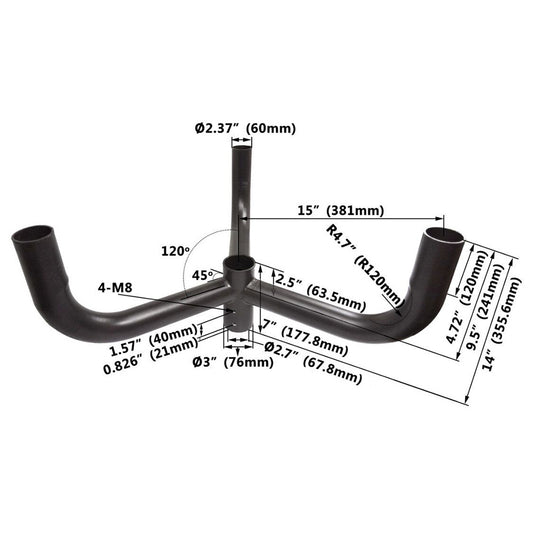 Triple Bullhorn Bracket for Three LED Parking Lot Lights