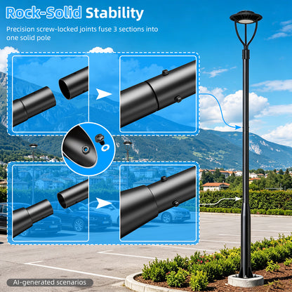 10FT commercial outdoor light pole with heavy duty base