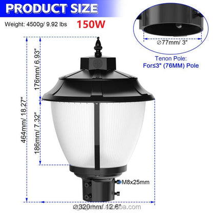 150W led post top light 