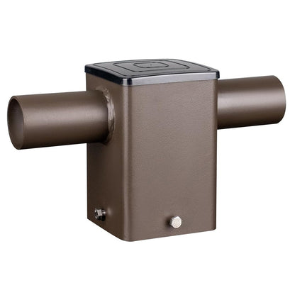 180 Degree Square Horizontal Tenon Adaptor with 2 Arms for 4 inch Square Pole 