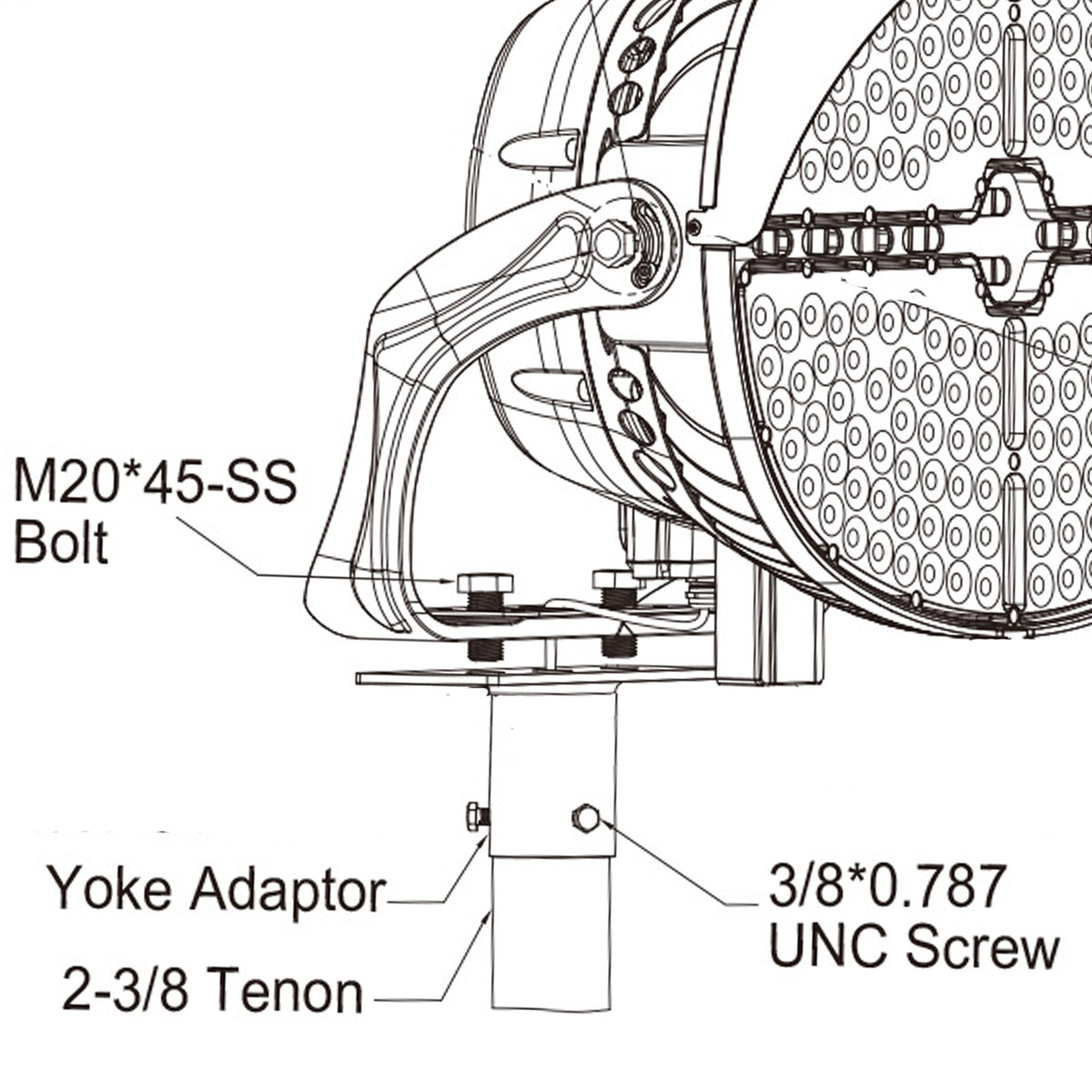 2-3/8 OD Tenon Mount Adapter for LED Stadium Lights