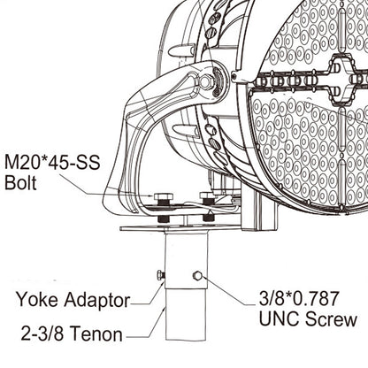 2-3/8 OD Tenon Mount Adapter for LED Stadium Lights