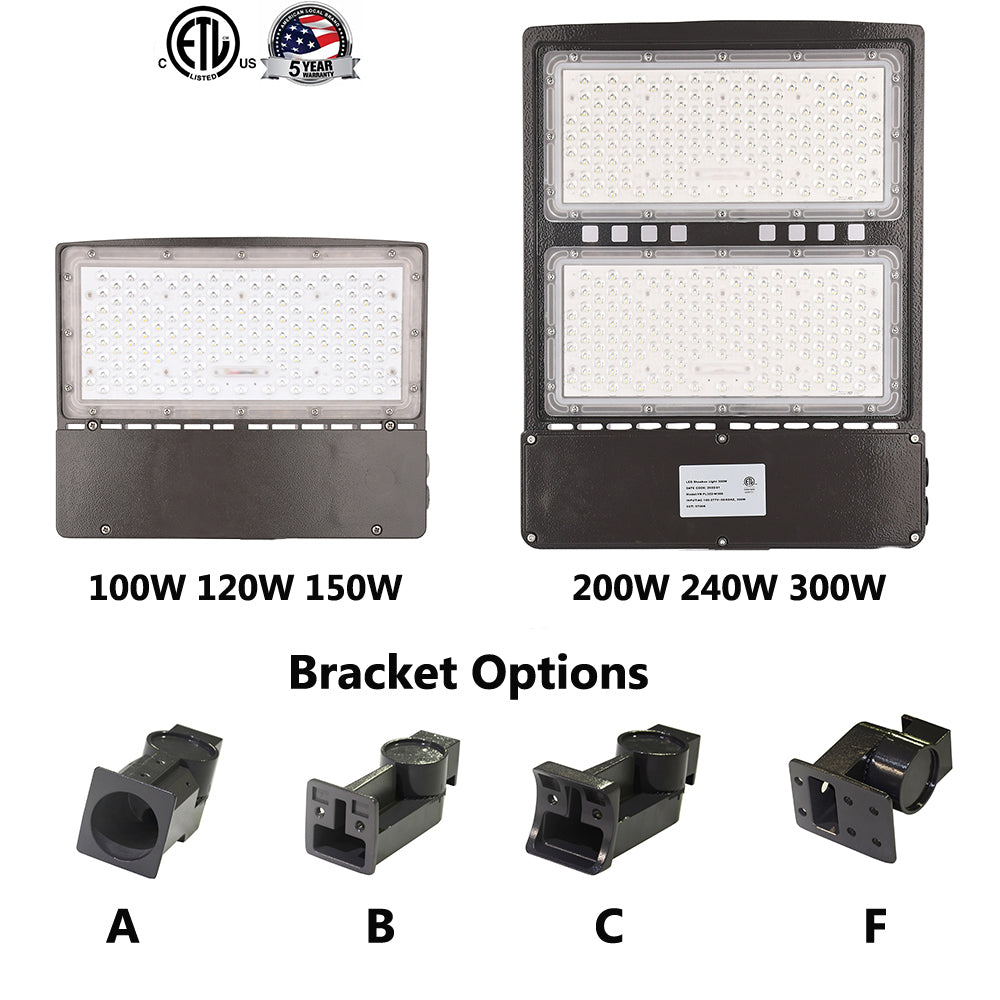 LED shoebox area light for parking lot