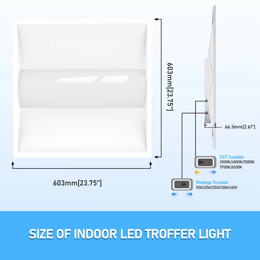 LED troffer light 2x2