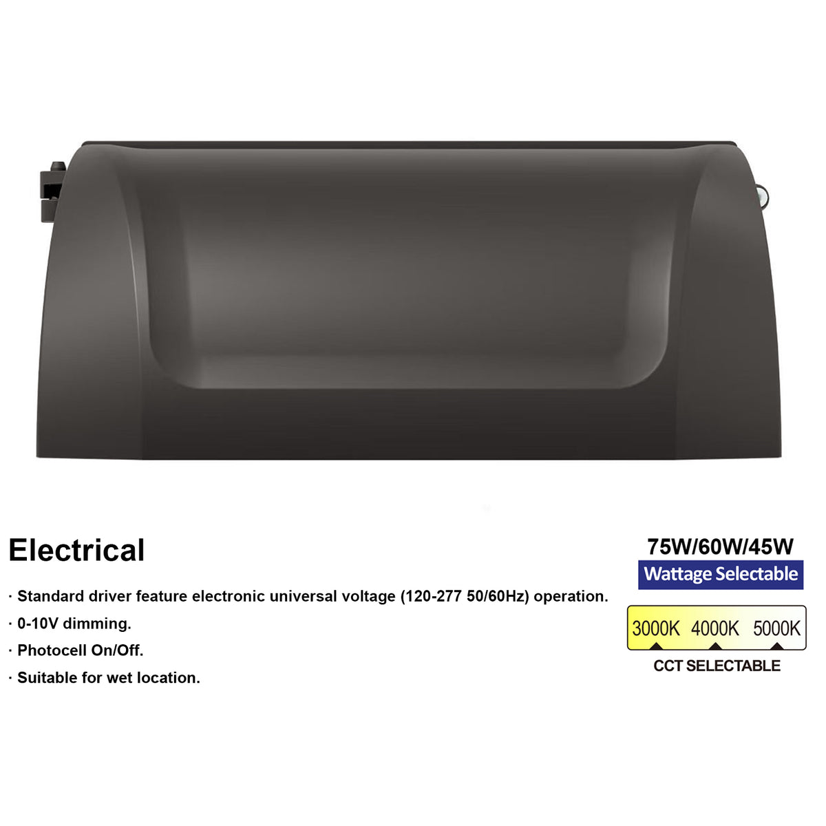 3000K 4000K 5000K CCT selectable LED wall pack