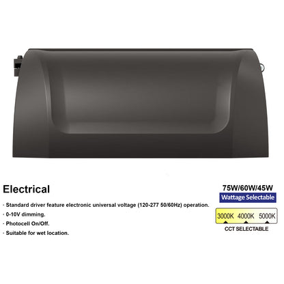 3000K 4000K 5000K CCT selectable LED wall pack
