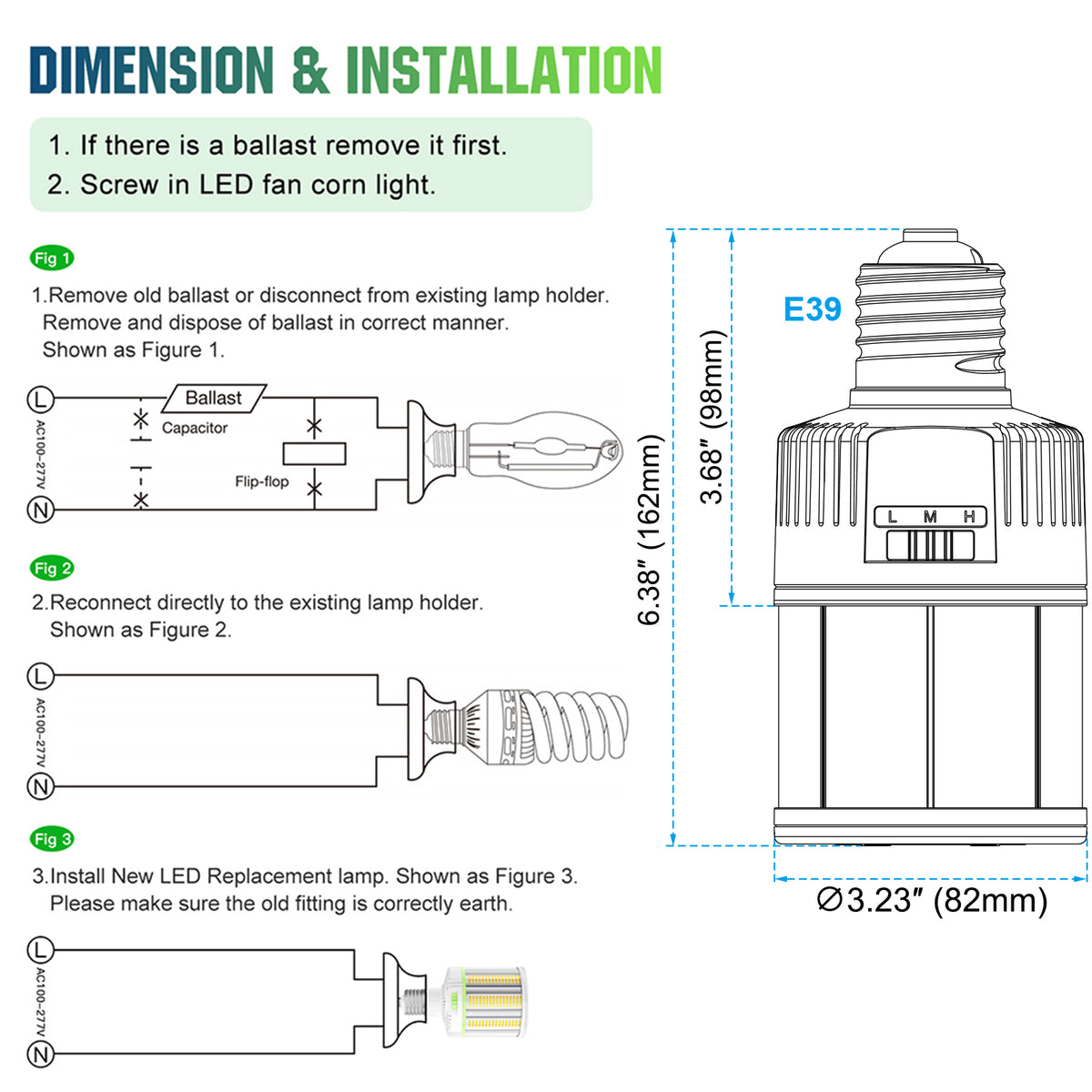 45w led corn light bulb