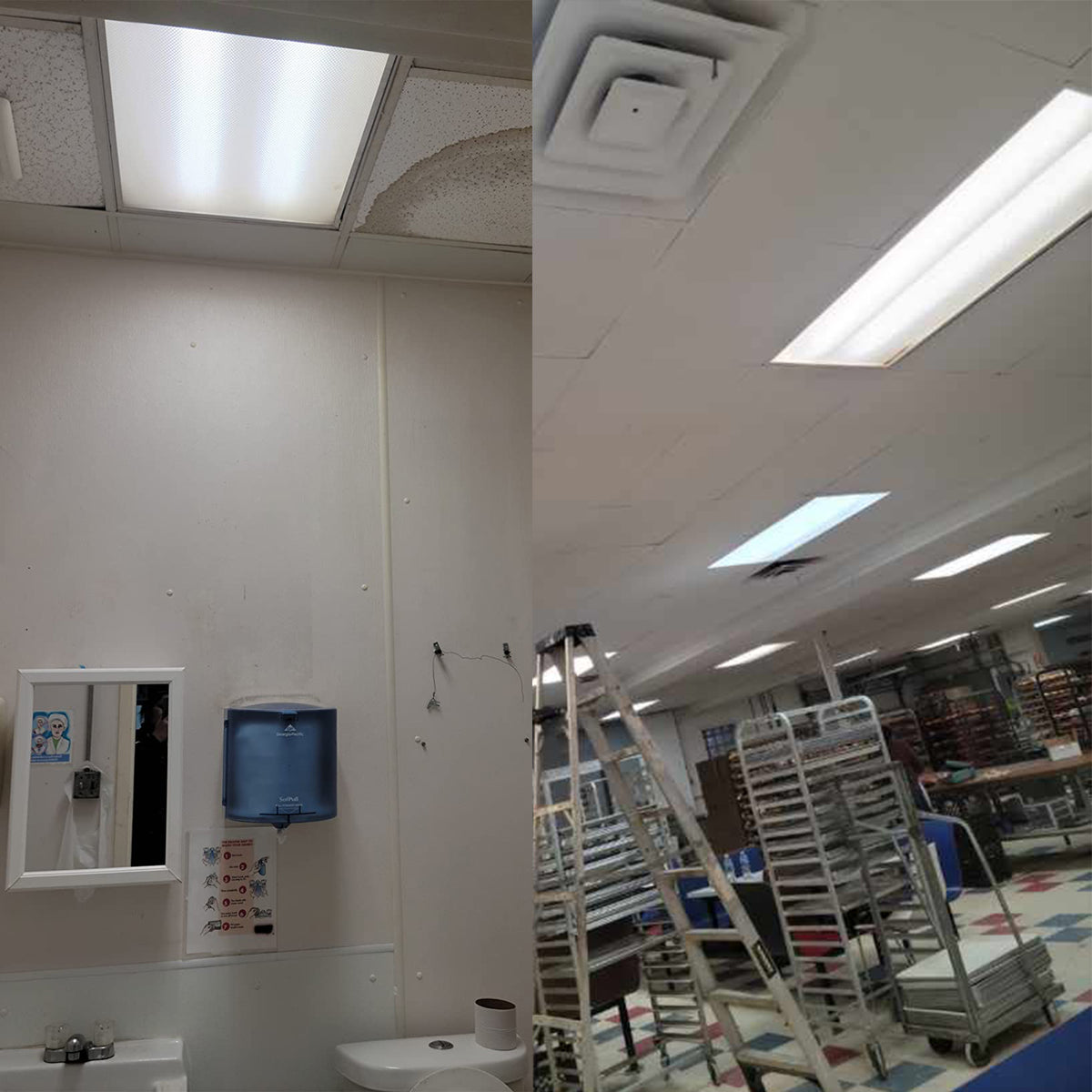 4FT LED Magnetic Retrofit Kit, 60W/50W/36W, 3CCT 3000K/4000K/5000K, 120-277V for Troffers, 4 Pack