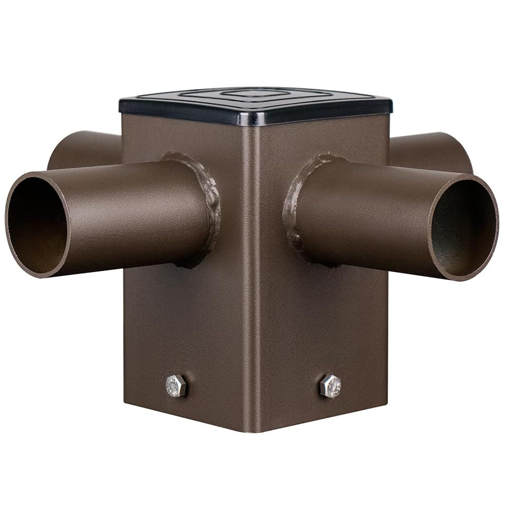 4 Inch Square Pole 90 Degree Quad Tenon Adapter