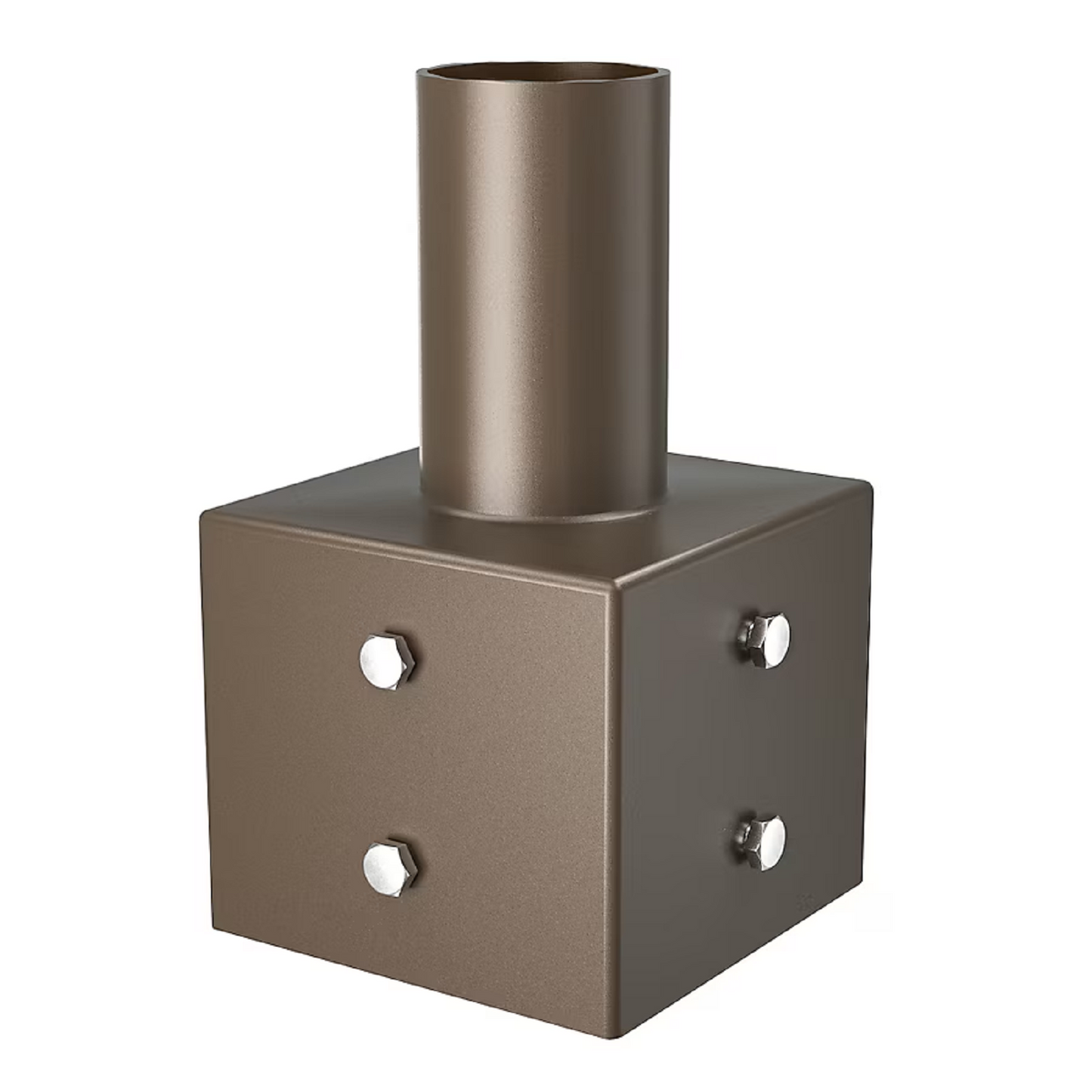 4" Square Pole Tenon Adapter – 2-3/8" Vertical Mount for LED Parking Lot Lights