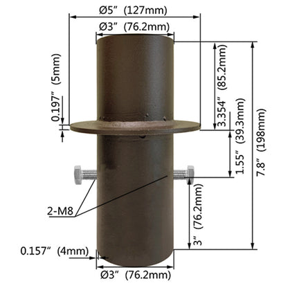 5 Inch to 3 Inch Round Light Pole Reducer for LED Parking Lot Lights