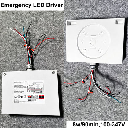 White LED Canopy Light with Emergency Battery Backup, 63W/45W/30W Selectable, 4000K/5000K, 9400 Lumens, 120-277V, UL Commercial Parking Garage Lighting