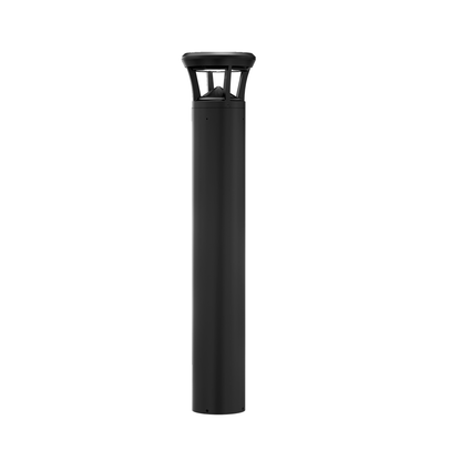 Black LED flat top bollard light for commercial landscape lighting, sidewalks and building entrances