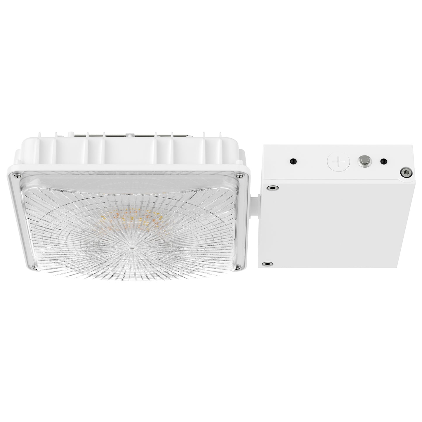 Commercial LED canopy light with emergency battery backup