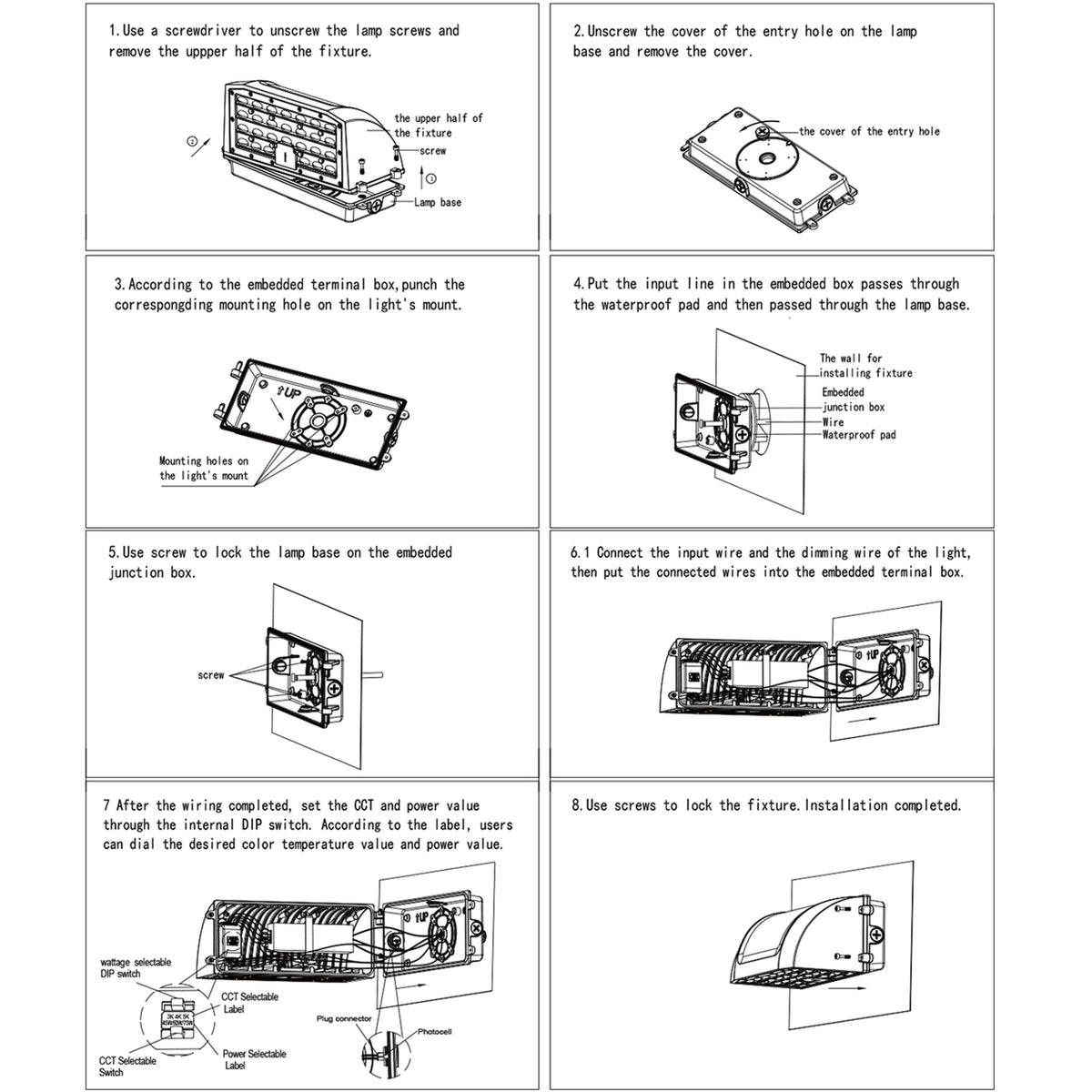 Full cutoff LED wall pack for warehouse exterior lighting