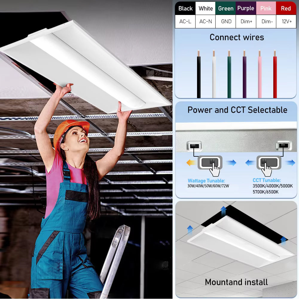 LED light for drop ceiling grid system