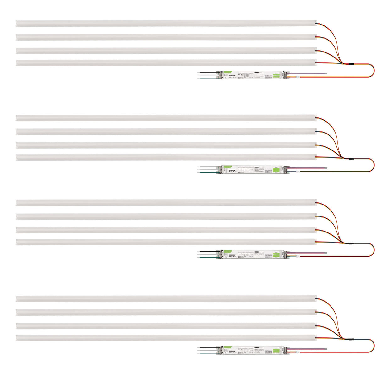 4FT LED Magnetic Retrofit Kit, 60W/50W/36W, 3CCT 3000K/4000K/5000K, 120-277V for Troffers, 4 Pack