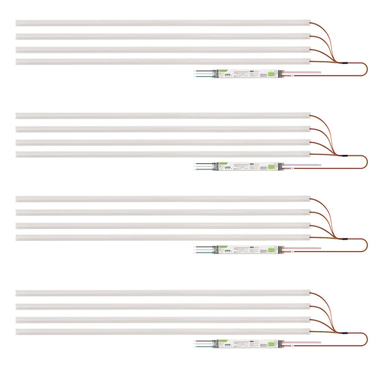 4FT LED Magnetic Retrofit Kit, 60W/50W/36W, 3CCT 3000K/4000K/5000K, 120-277V for Troffers, 4 Pack