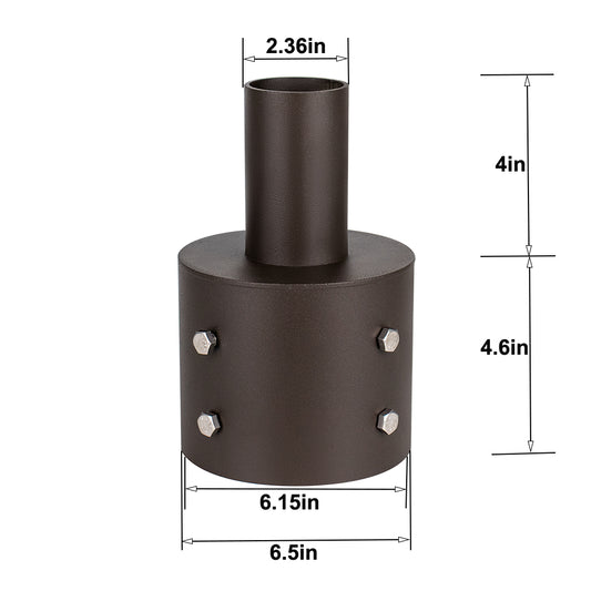 Light pole adapter for led parking lot lights