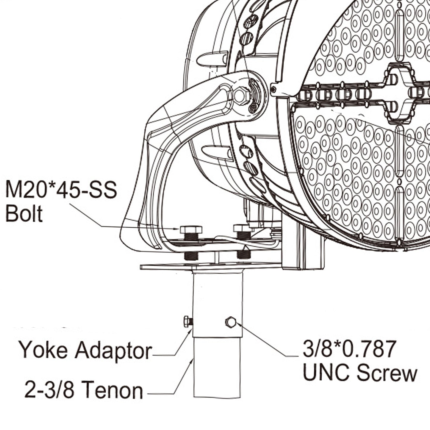 Tenon Mount Adapter Bracket for Yoke Mount