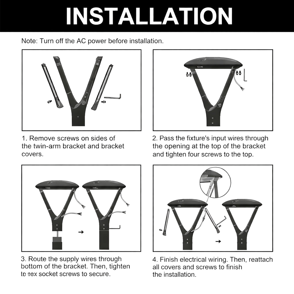 Type V LED post top light for commercial outdoor area lighting