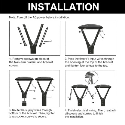 Type V LED post top light for commercial outdoor area lighting