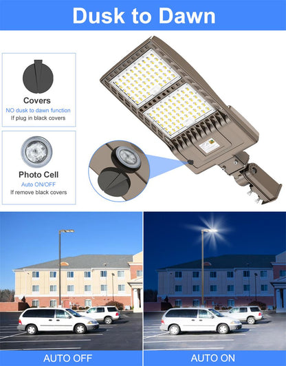 dusk to dawn led parking lot light