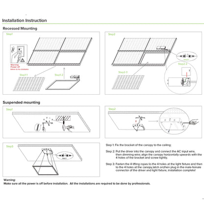 2x4 LED Panel Light, Edge-Lit Frame, 5CCT 3000K–6500K, Wattage Selectable 40W/50W/60W, 6 Pack