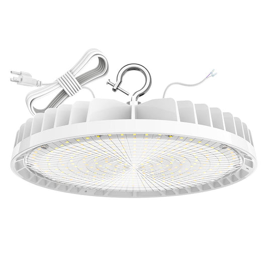 90W 120W 150W 200W 240W LED UFO High Bay Light 4500K/5000K/5700K 0-10V Dimming Shop Lights with US Plug, Wet Location UL DLC Listed