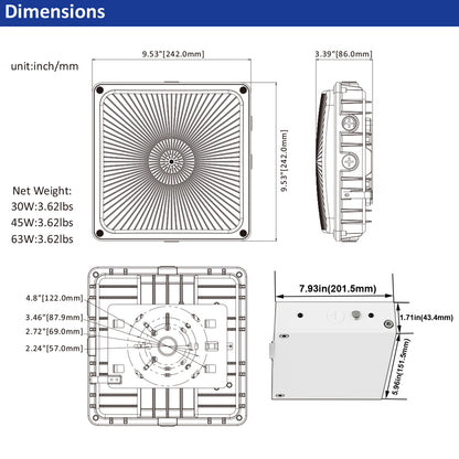 industrial LED canopy light