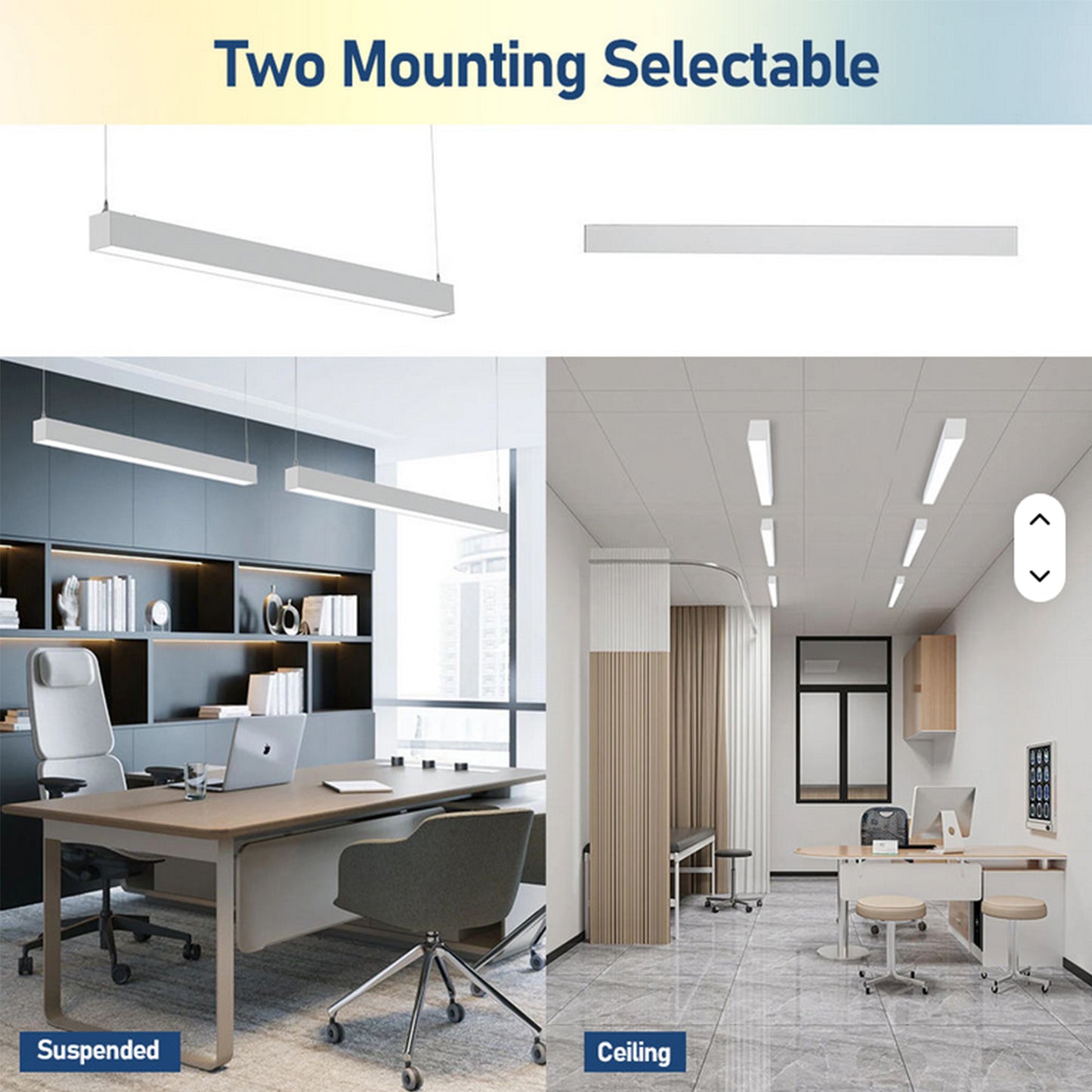 2FT 4FT 8FT LED Linear Lights 25W 30W 35W 40W 50W 60W 70W 80W 100W Watt Tunable 3500/4000/5000/5700/6500K 5CCT 120LM/W Dimmable Linkable Architectural Up and Down Lights