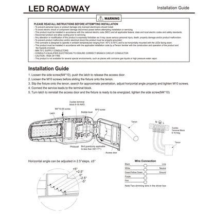 LED pole mounted street light