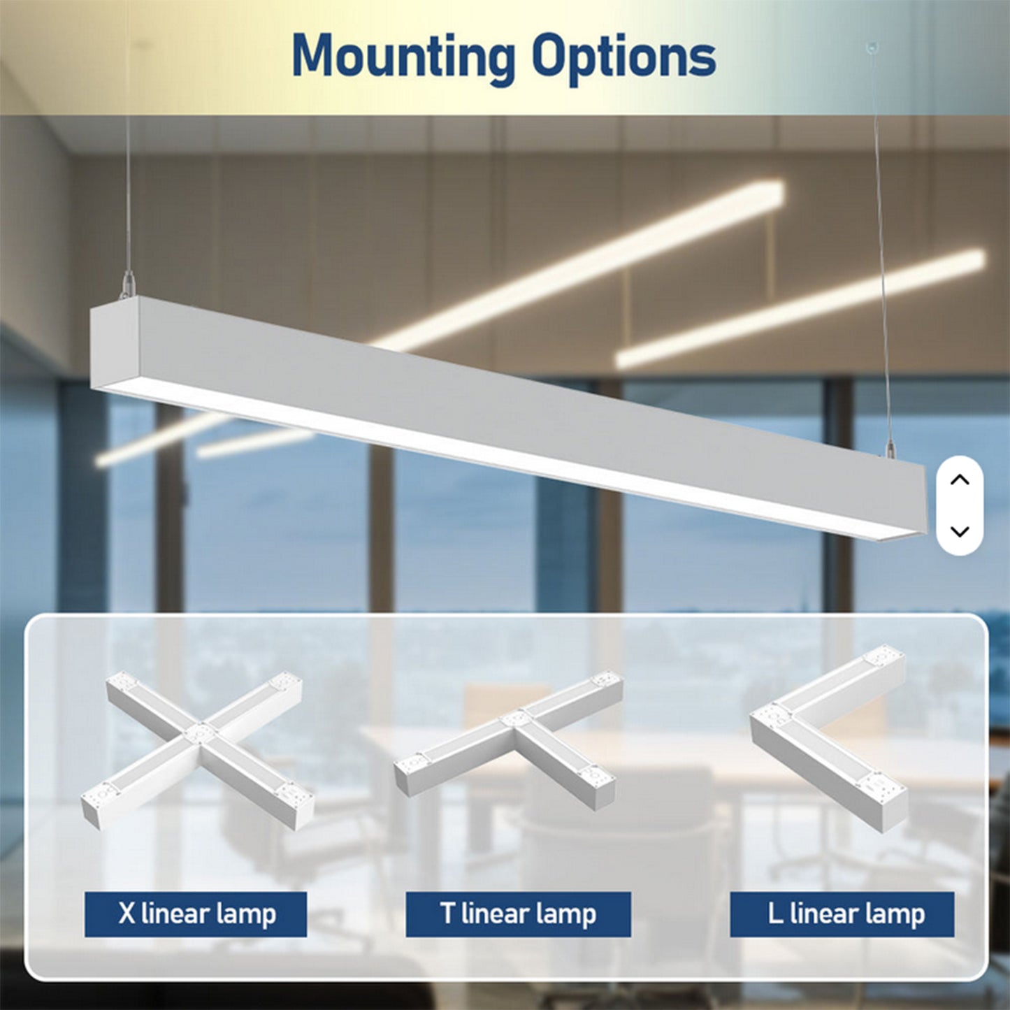 2FT 4FT 8FT LED Linear Lights 25W 30W 35W 40W 50W 60W 70W 80W 100W Watt Tunable 3500/4000/5000/5700/6500K 5CCT 120LM/W Dimmable Linkable Architectural Up and Down Lights
