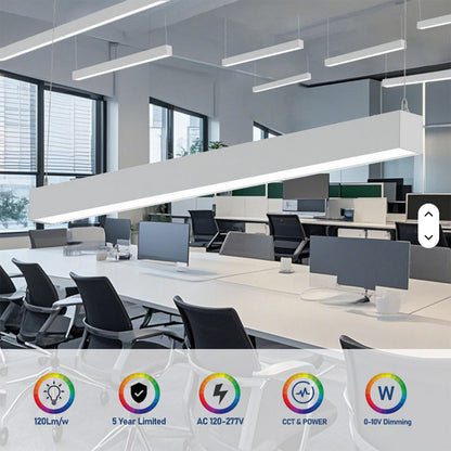 2FT 4FT 8FT LED Linear Lights 25W 30W 35W 40W 50W 60W 70W 80W 100W Watt Tunable 3500/4000/5000/5700/6500K 5CCT 120LM/W Dimmable Linkable Architectural Up and Down Lights