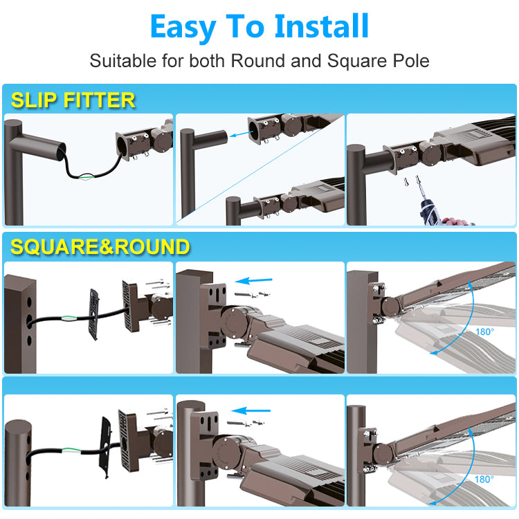 led parking lot fixtures installation