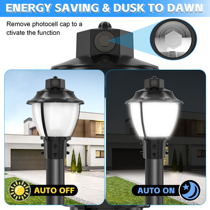 led post top light with photocell