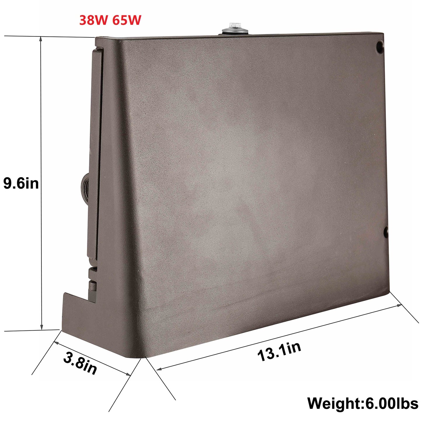 LED Full Cutoff Wall Pack Light with Photocell, Dusk to Dawn Outdoor Security Light, 38W 65W 100W Selectable, 3000K/4000K/5000K, Commercial Exterior Lighting, IP65 Waterproof, 120-277V