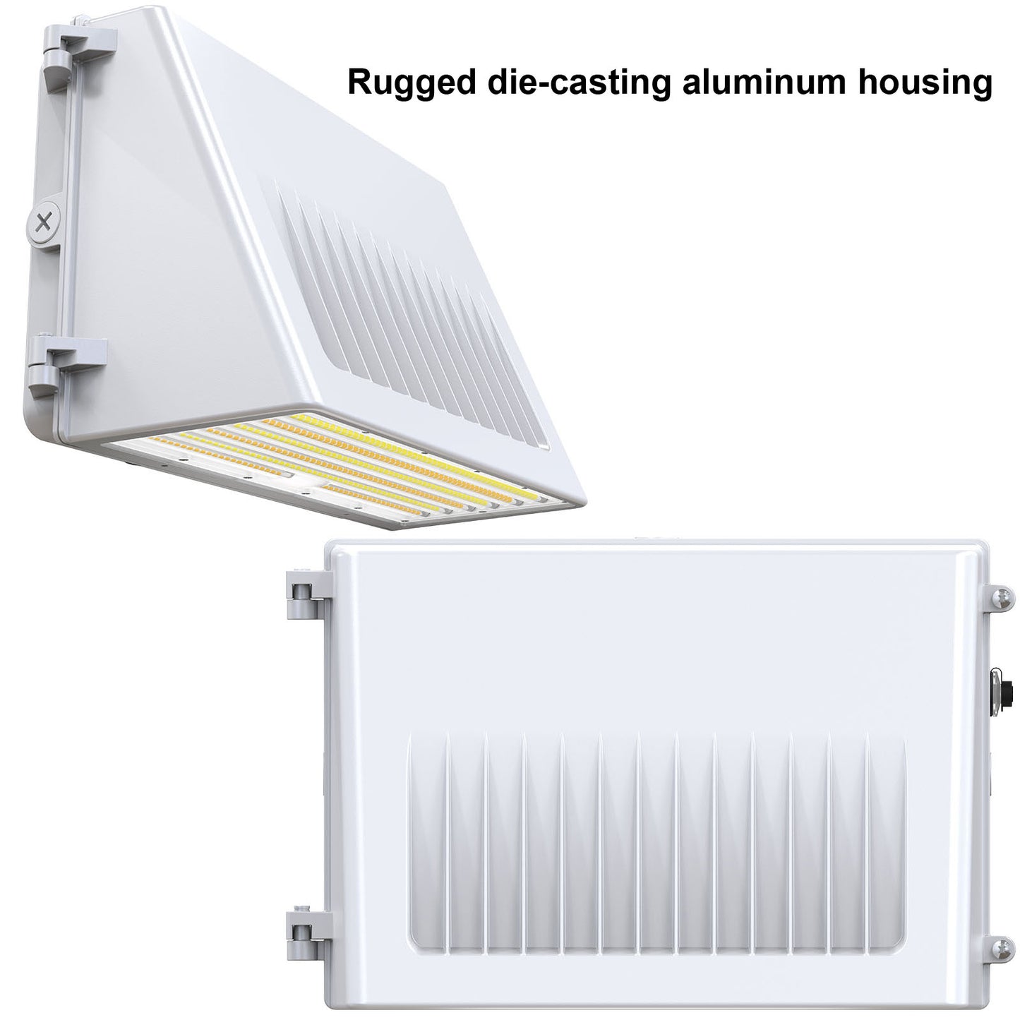 LED Full Cutoff Wall Pack Light with Photocell 125W 90W 60W 3000K/4000K/5000K 3CCT 120-277V Dimmable Commercial Outdoor Wall Lamp, UL DLC Listed